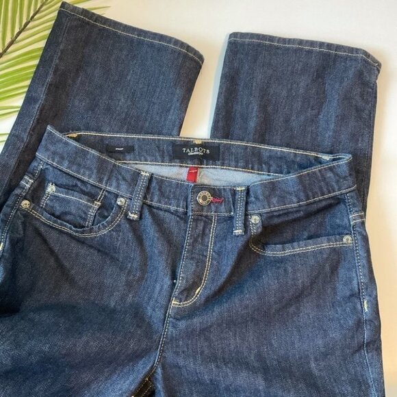Talbots Women’s Straight Leg  Dark Blue Denim Jeans Size 4 - Picture 1 of 6